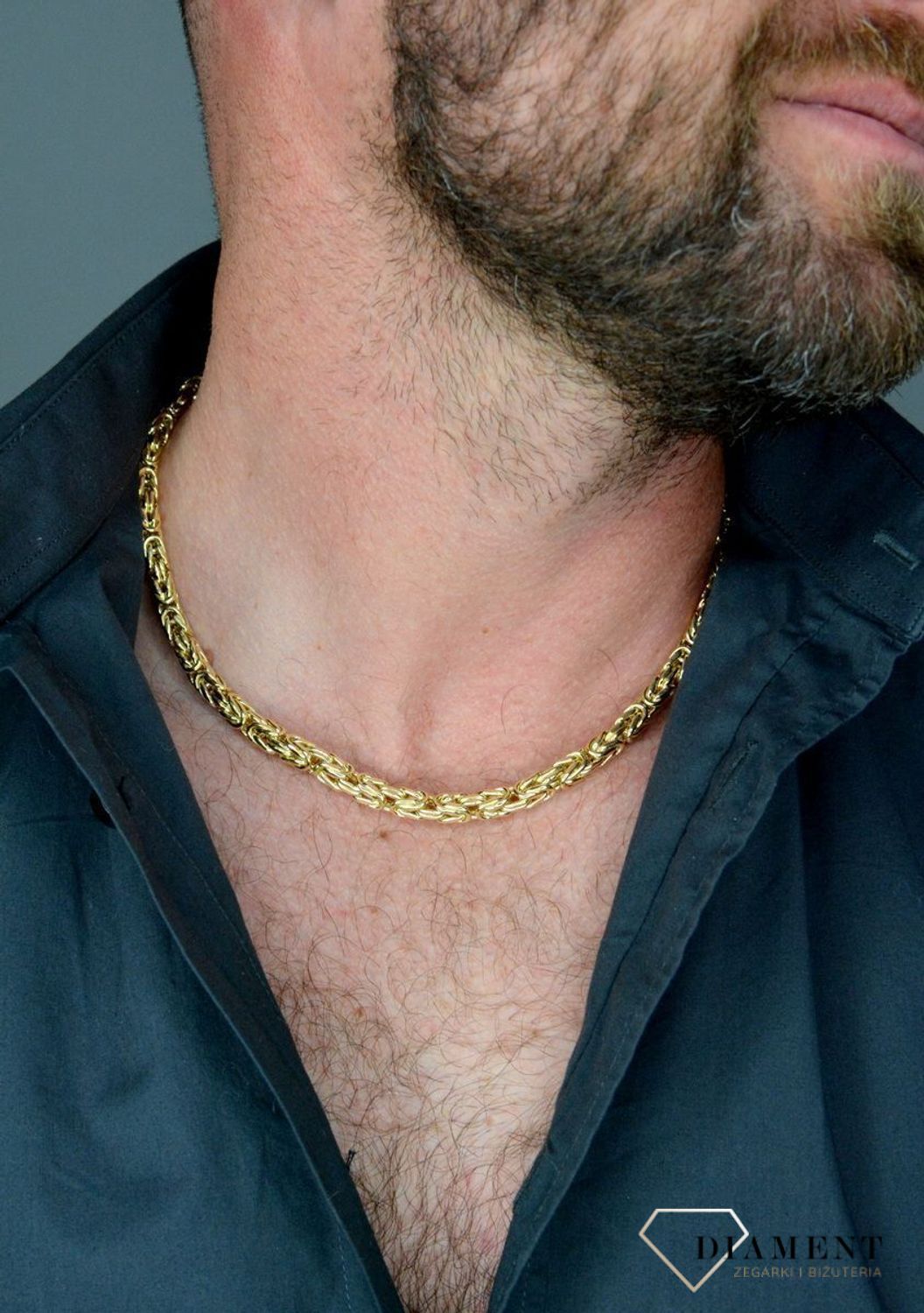 Złoty łańcuszek 585 królewski splot LA 81B 6mm. Złoty łańcuszek damski, męski. Złoty łańcuszek o królewskim splocie. Złoty łańcuszek bizantina. Złoty łańcuszek gruby. Złoty łańcuszek idealny na prezent. Złoty (1).jpg